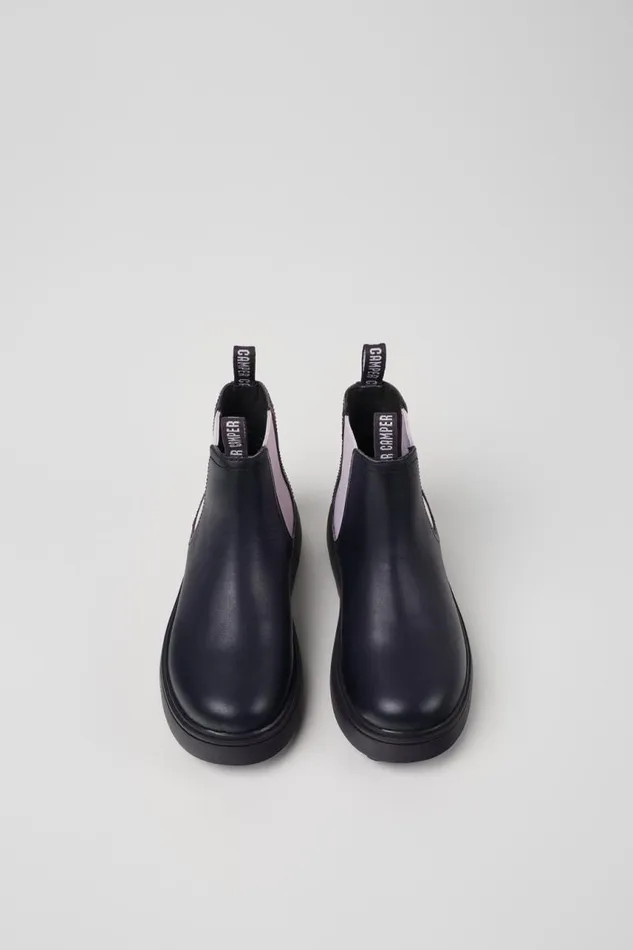 Kids Camper Boots Norte Purple Leather Boots For Kids