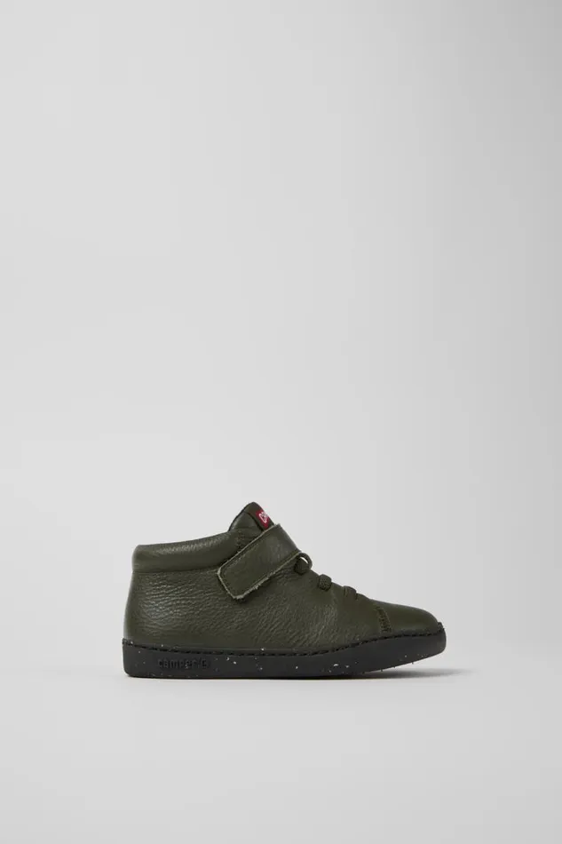 Kids Camper Boots Peu Touring Green Leather Ankle Boots For Kids Kids Camper Boots Peu Touring Green Leather Ankle Boots For Kids