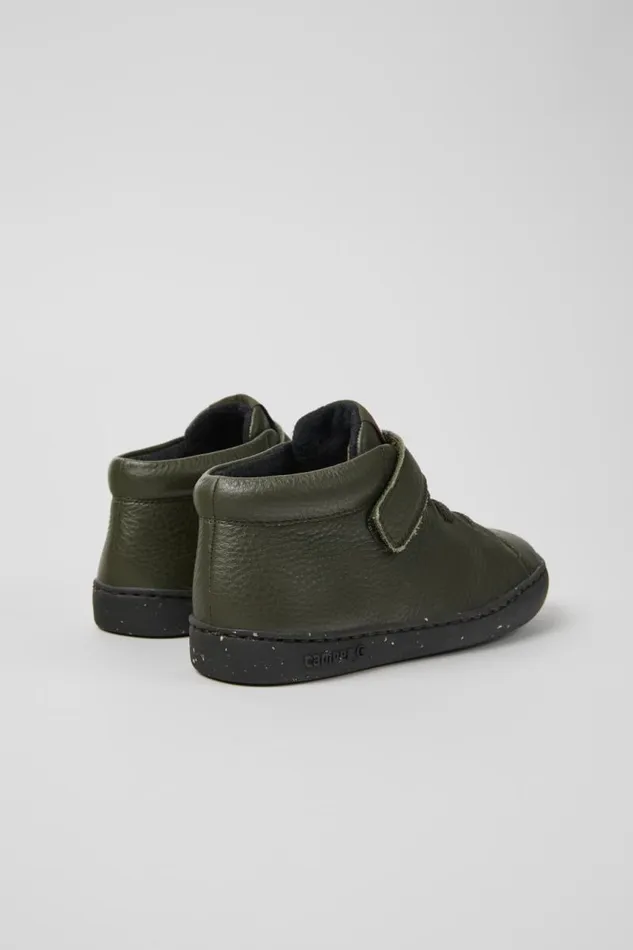 Kids Camper Boots Peu Touring Green Leather Ankle Boots For Kids Kids Camper Boots Peu Touring Green Leather Ankle Boots For Kids