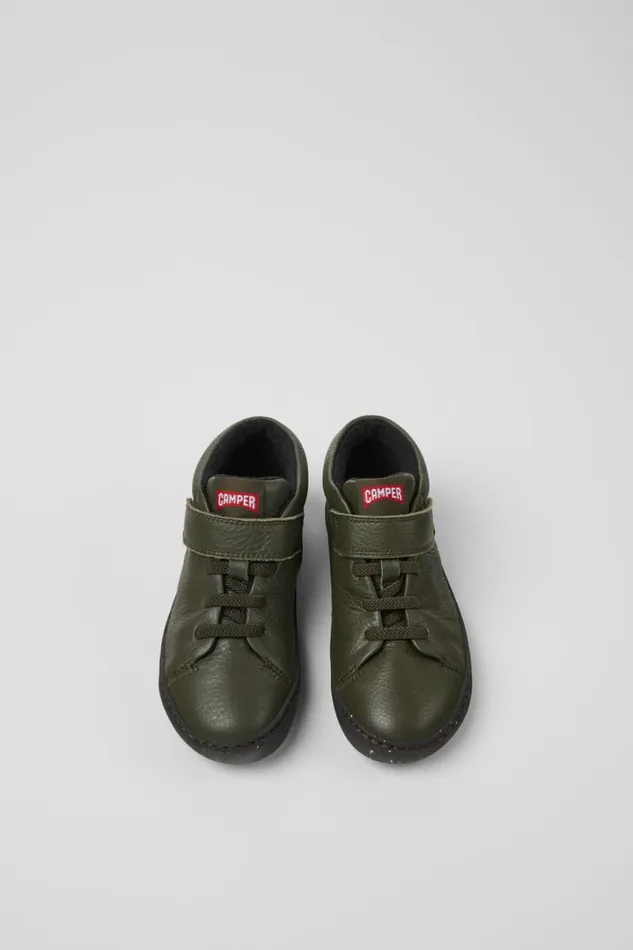Kids Camper Boots Peu Touring Green Leather Ankle Boots For Kids Kids Camper Boots Peu Touring Green Leather Ankle Boots For Kids
