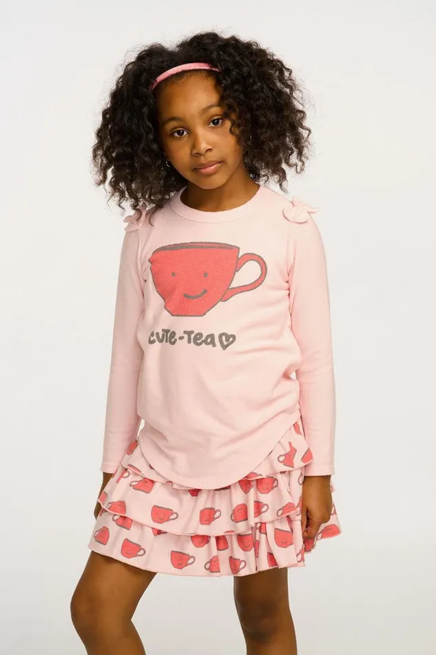 Kids Chaser Brand Girls Cute Tea Long Sleeve Tee