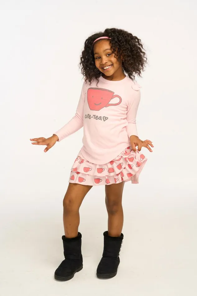 Kids Chaser Brand Girls Cute Tea Long Sleeve Tee