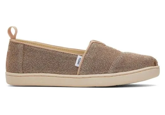 Kids KidsYouth Alpargata Gold Sparkle Knit Kids Shoe Gold Sparkle TOMS Alpargatas