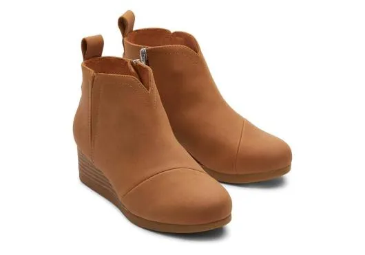 Kids KidsYouth Clare Tan Wedge Kids Boot Tan TOMS Boots and Booties