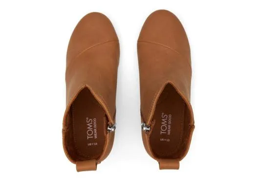 Kids KidsYouth Clare Tan Wedge Kids Boot Tan TOMS Boots and Booties