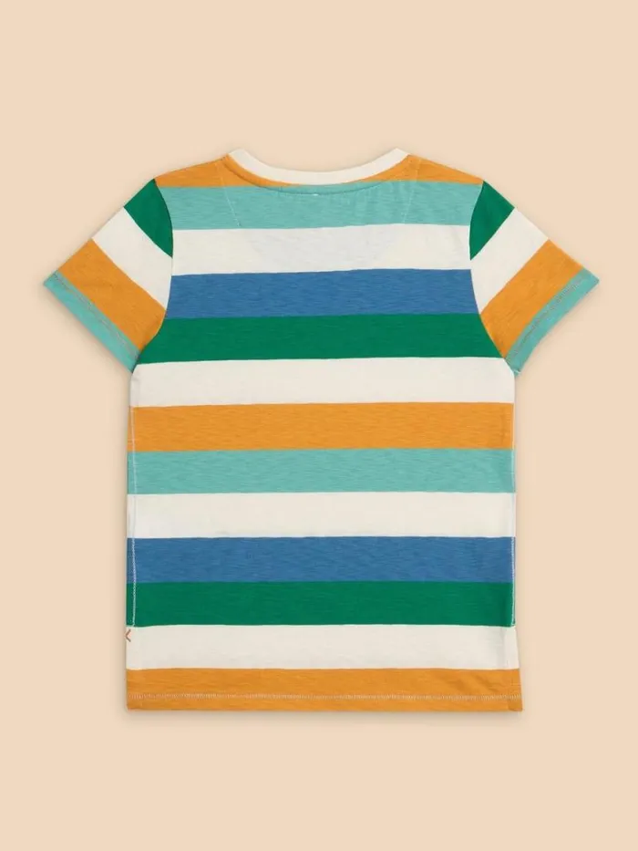 Kids Tops White Stuff Casey Block Stripe SS Tee Blue Multi Kids Tops White Stuff Casey Block Stripe SS Tee Blue Multi