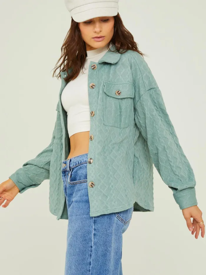 Kinsley Cable Button Up Sage Women Altar039d State Blouses