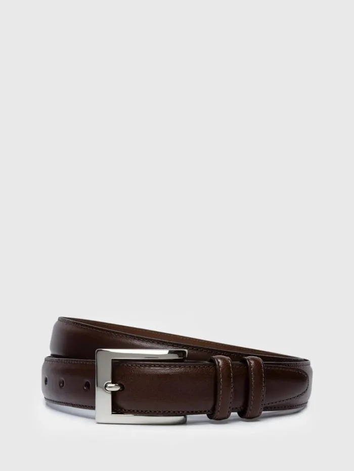 Kipskin Leather Dress Belt Brown Men Paul Stuart Belts
