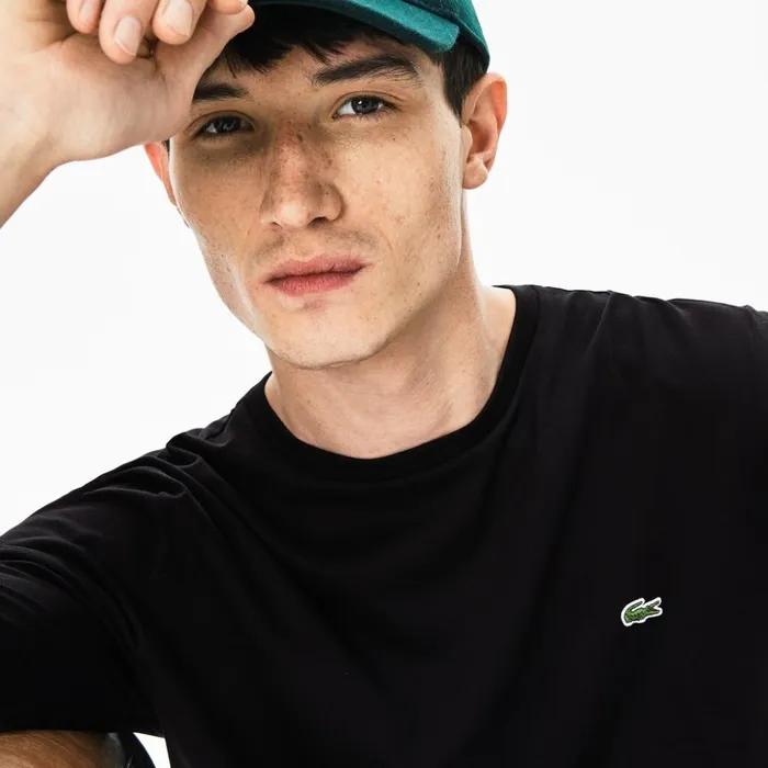 Lacoste Crew Neck Pima Cotton Jersey Tshirt Black Mens TShirts Gift Ideas
