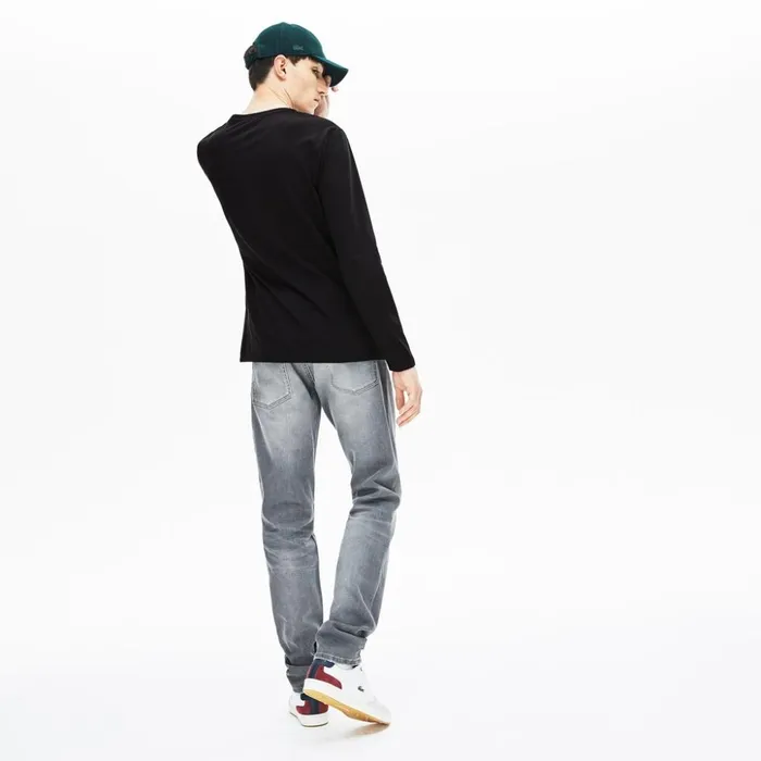Lacoste Crew Neck Pima Cotton Jersey Tshirt Black Mens TShirts Gift Ideas