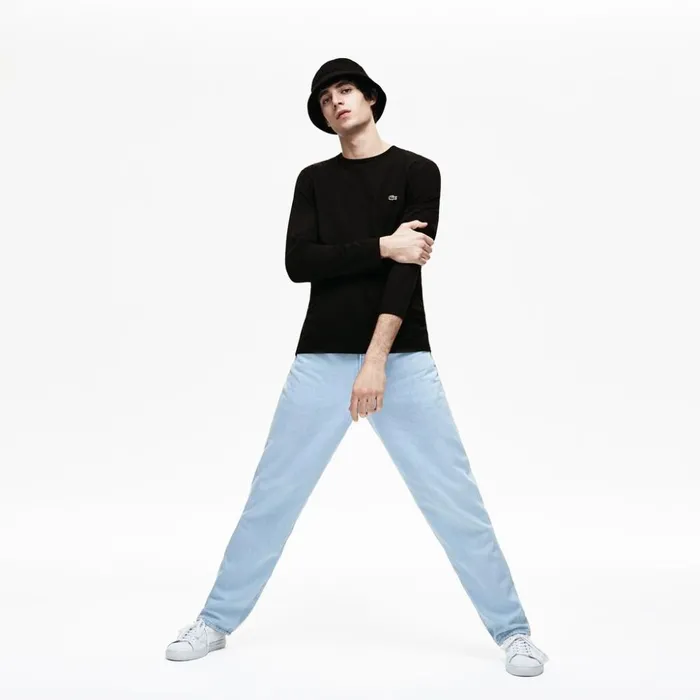 Lacoste Crew Neck Pima Cotton Jersey Tshirt Black Mens TShirts Gift Ideas