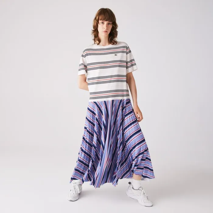 Lacoste Dissimilar Striped Pleated Jersey Tshirt Dress PurpleNavy BlueWhiteRedLight Pink Womens Dresses and Skirts Online Shopping Lacoste Dissimilar Striped Pleated Jersey Tshirt Dress PurpleNavy BlueWhiteRedLight Pink Womens Dresses and Skirts Online Shopping