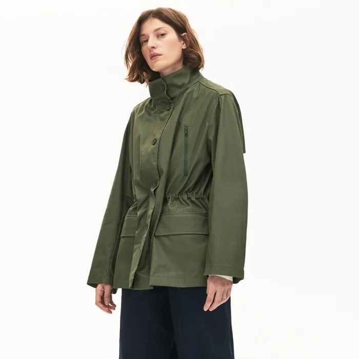Lacoste Flared WaterResistant Parka Khaki Green Womens Jackets and Coats Christmas Gift Lacoste Flared WaterResistant Parka Khaki Green Womens Jackets and Coats Christmas Gift