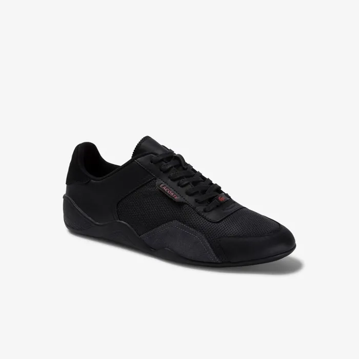 Lacoste Hapona Leather and Synthetic Sneakers BlackRed Mens Sneakers Near Me