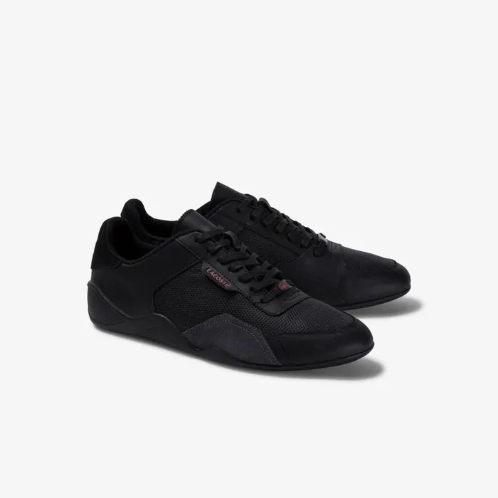 Lacoste Hapona Leather and Synthetic Sneakers BlackRed Mens Sneakers Near Me