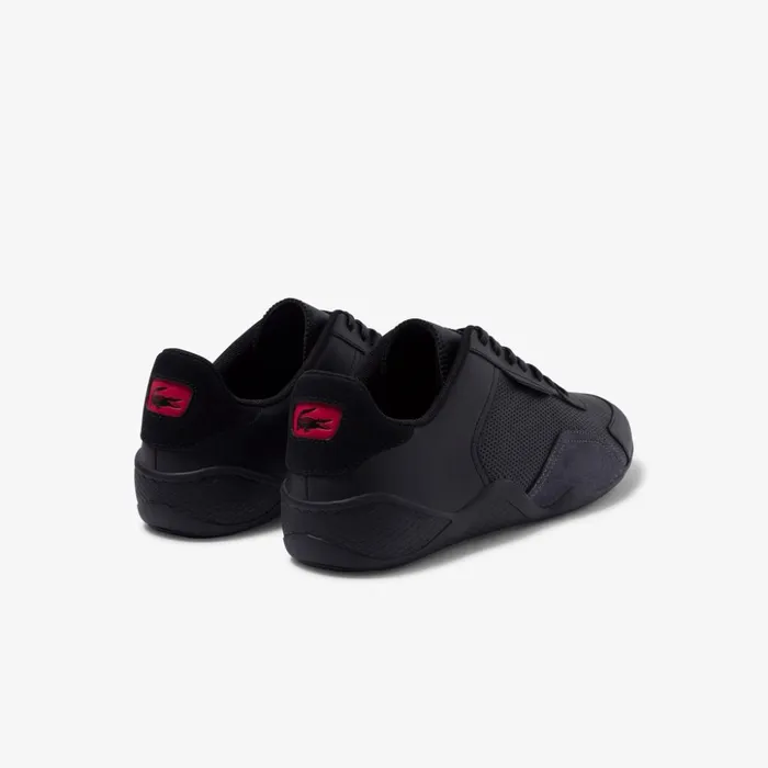 Lacoste Hapona Leather and Synthetic Sneakers BlackRed Mens Sneakers Near Me