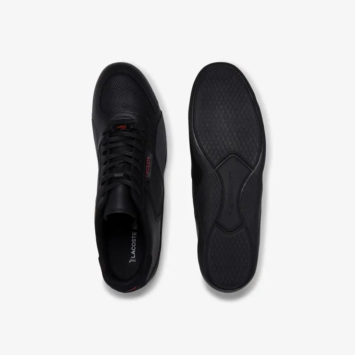 Lacoste Hapona Leather and Synthetic Sneakers BlackRed Mens Sneakers Near Me