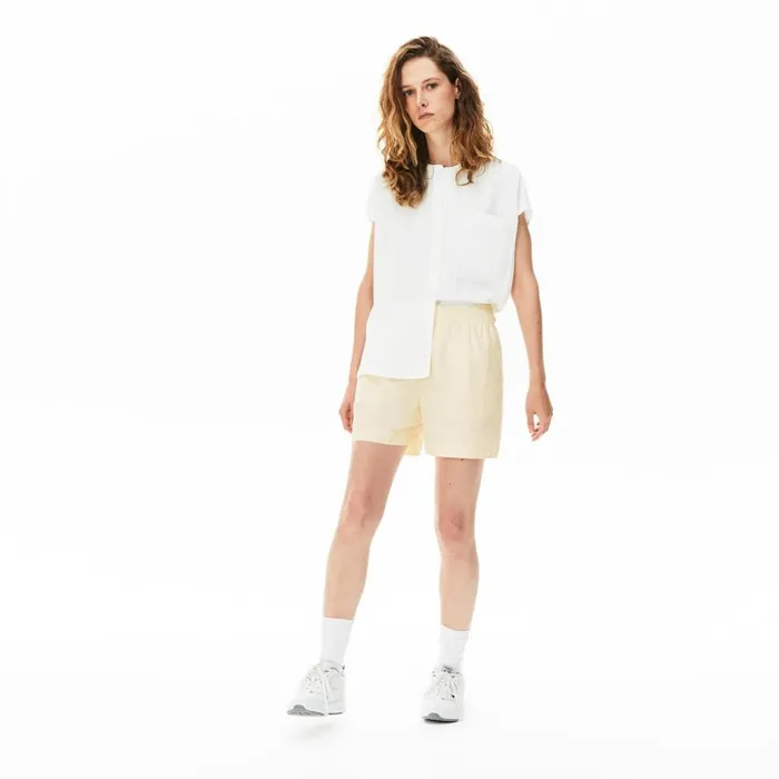 Lacoste Light Cotton Poplin Shorts Yellow Womens Pants and Shorts Gift Near Me