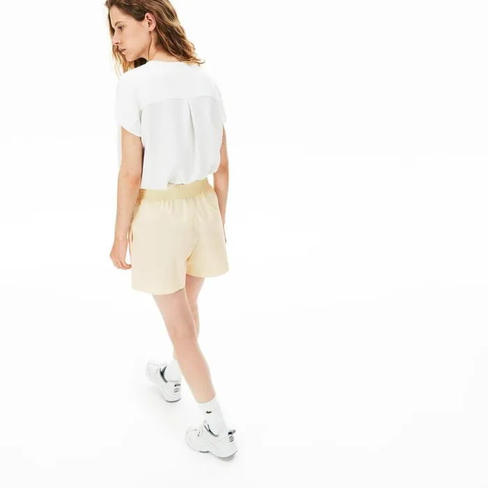 Lacoste Light Cotton Poplin Shorts Yellow Womens Pants and Shorts Gift Near Me