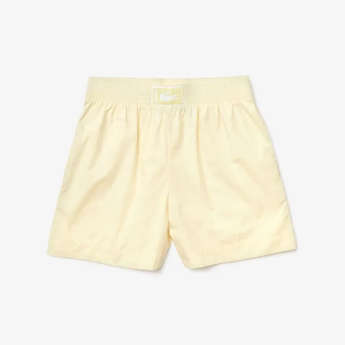 Lacoste Light Cotton Poplin Shorts Yellow Womens Pants and Shorts Gift Near Me