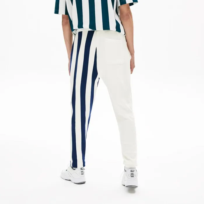 Lacoste LIVE Bicolor Fleece Tracksuit Pants WhiteNavy BlueWhite Mens Tracksuits On Sale