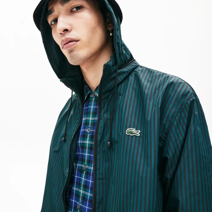 Lacoste LIVE Lightweight Striped ZipUp Jacket BlackGreen Mens Jackets and Coats Cheap On Sale Lacoste LIVE Lightweight Striped ZipUp Jacket BlackGreen Mens Jackets and Coats Cheap On Sale