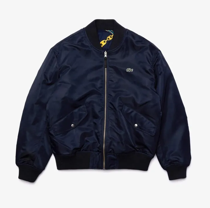 Lacoste LIVE Reversible Bomber Jacket Navy BlueWhite Mens Jackets and Coats On Sale
