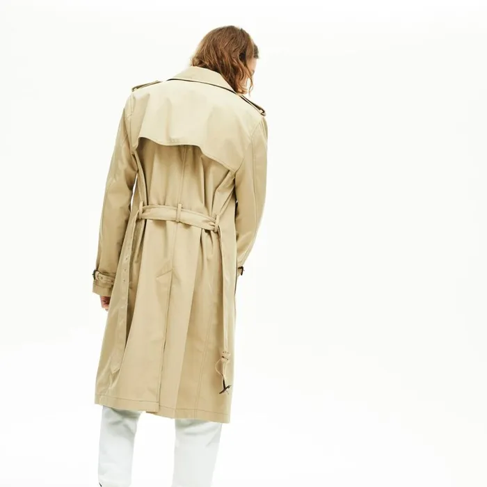 Lacoste Long Belted Cotton Trench Coat Beige Mens Jackets and Coats Gift Ideas