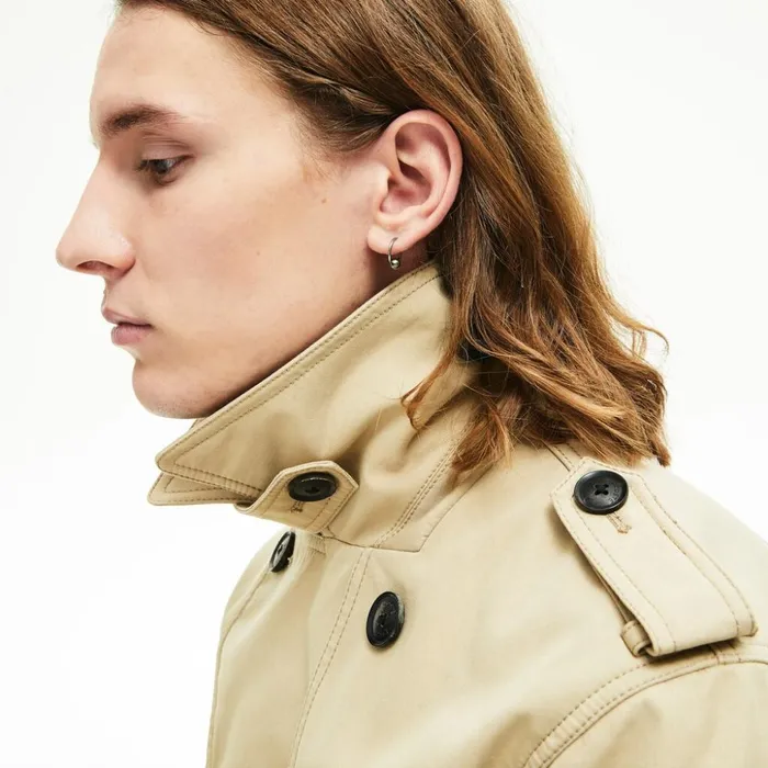 Lacoste Long Belted Cotton Trench Coat Beige Mens Jackets and Coats Gift Ideas
