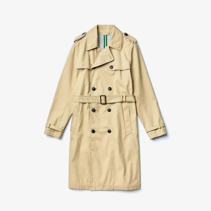 Lacoste Long Belted Cotton Trench Coat Beige Mens Jackets and Coats Gift Ideas