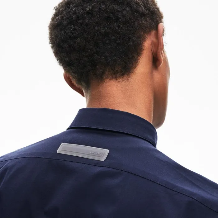 Lacoste Motion Breathable Stretch Cotton Shirt Navy Blue Mens Button Down Shirts For Sale