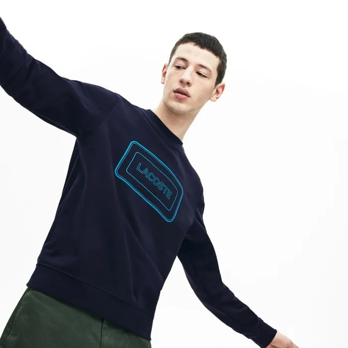 Lacoste Motion Regular Fit Crew Neck Cotton Sweatshirt Navy Blue Mens Sweatshirts Gift Near Me