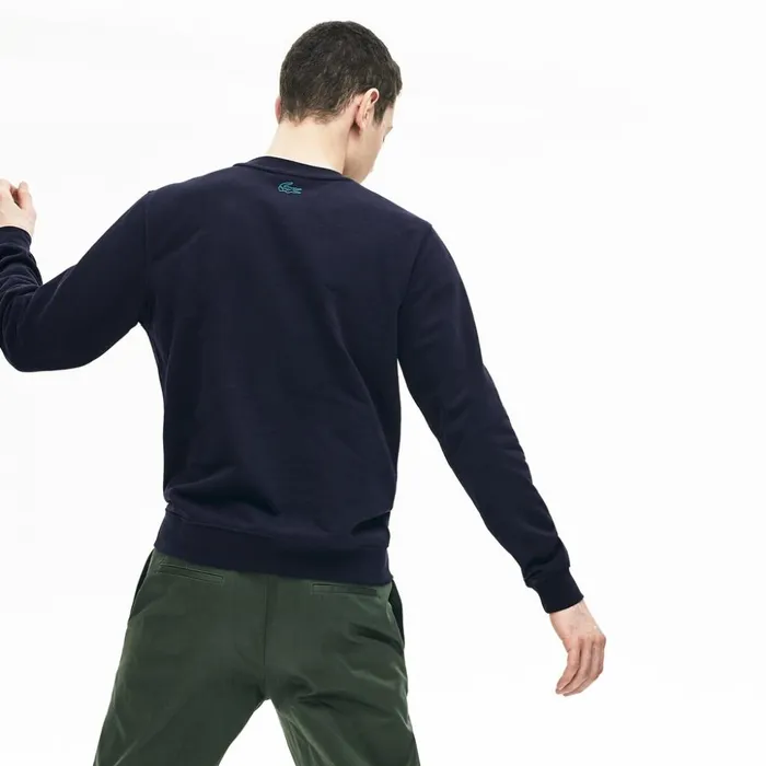 Lacoste Motion Regular Fit Crew Neck Cotton Sweatshirt Navy Blue Mens Sweatshirts Gift Near Me
