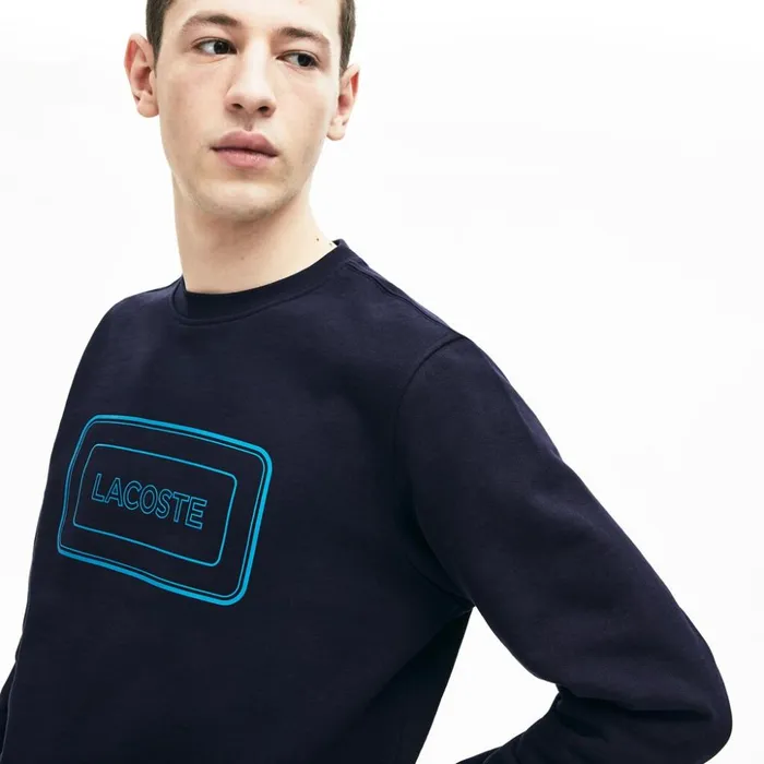 Lacoste Motion Regular Fit Crew Neck Cotton Sweatshirt Navy Blue Mens Sweatshirts Gift Near Me