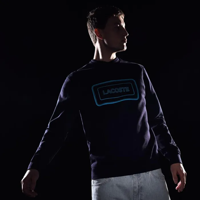 Lacoste Motion Regular Fit Crew Neck Cotton Sweatshirt Navy Blue Mens Sweatshirts Gift Near Me