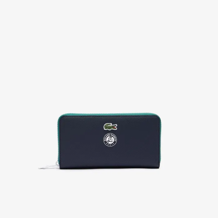 Lacoste Roland Garros Contrast Interior Zippered Wallet Peacoat Verdant Green Mol Womens Small Leather Goods For Sale Lacoste Roland Garros Contrast Interior Zippered Wallet Peacoat Verdant Green Mol Womens Small Leather Goods For Sale