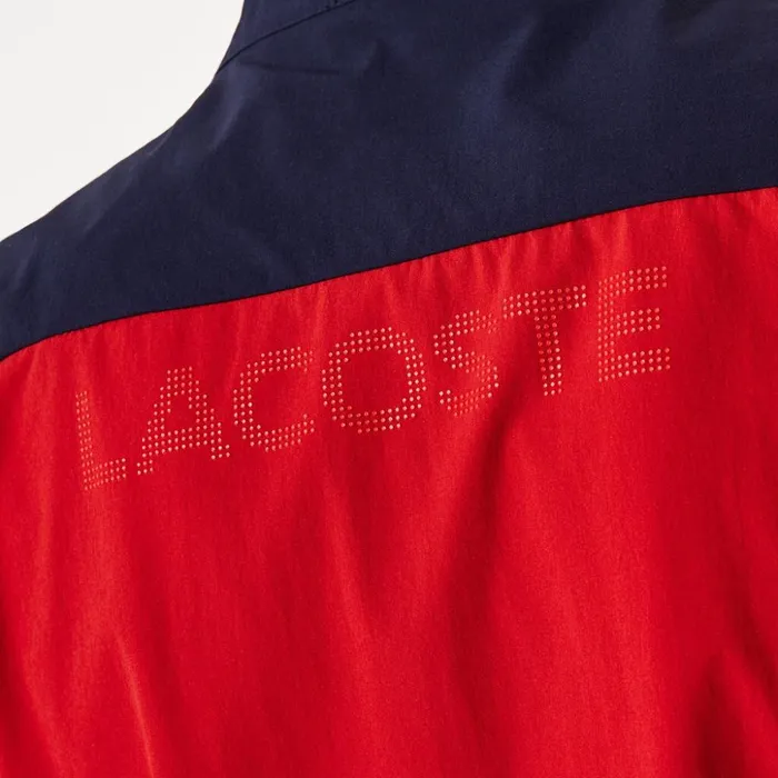 Lacoste SPORT ColorBlocked Lightweight Stretch Zip Jacket RedNavy BlueRed Mens Jackets and Coats On Sale