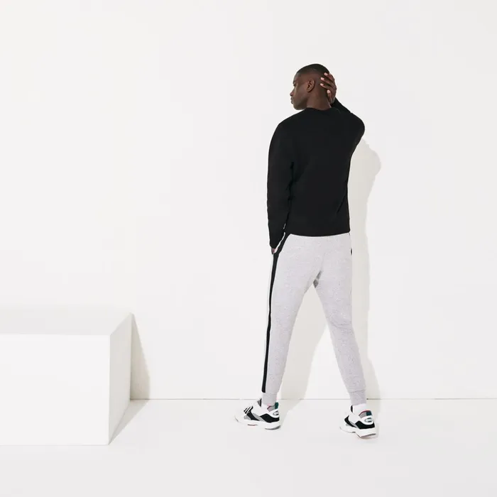 Lacoste SPORT Graphic Print Fleece Sweatshirt BlackWhite Mens Sweatshirts Christmas