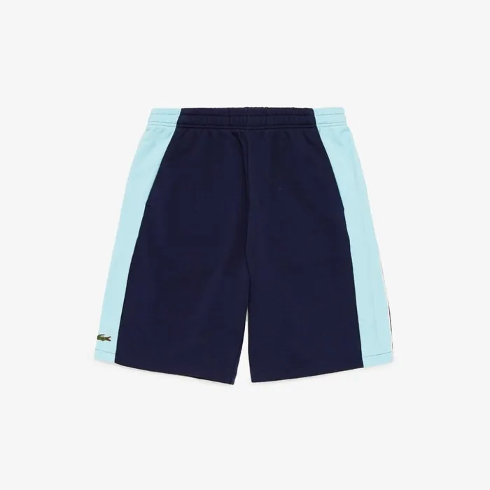 Lacoste SPORT Miami Open Colorblock Fleece Shorts Navy BlueTurquoiseWhite Mens Pants and Shorts Near Me Lacoste SPORT Miami Open Colorblock Fleece Shorts Navy BlueTurquoiseWhite Mens Pants and Shorts Near Me