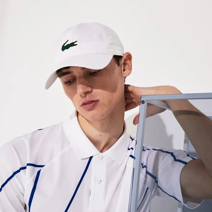 Lacoste SPORT Novak Djokovic Tennis Cap White Mens Caps and Hats Gift for Friend