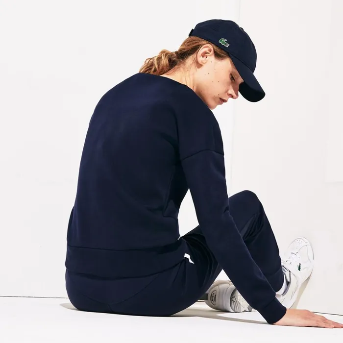 Lacoste SPORT Oversize Croc CottonBlend Sweatshirt Navy Blue Womens Sweaters and Sweatshirts Gift Near Me