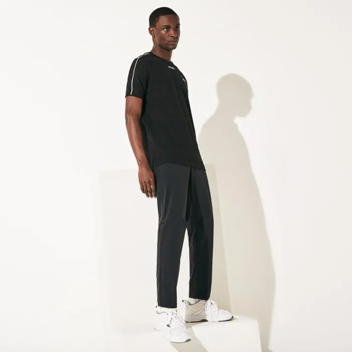 Lacoste SPORT Stretch Track Pants BlackWhite Mens Tracksuits Gift 4 You