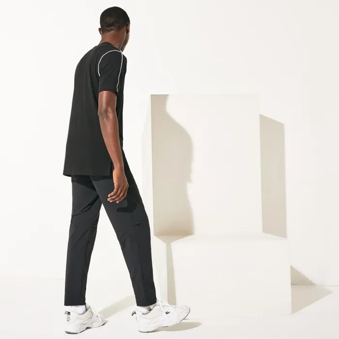 Lacoste SPORT Stretch Track Pants BlackWhite Mens Tracksuits Gift 4 You