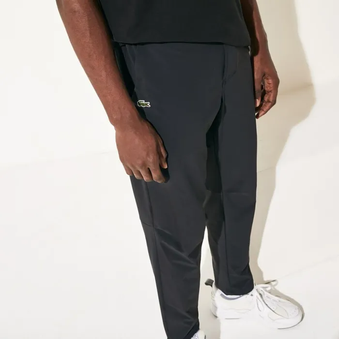 Lacoste SPORT Stretch Track Pants BlackWhite Mens Tracksuits Gift 4 You