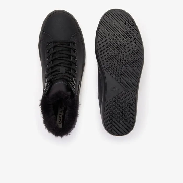 Lacoste Straightset Thermo Leather Boots BlkBlk Womens Sneakers Popular