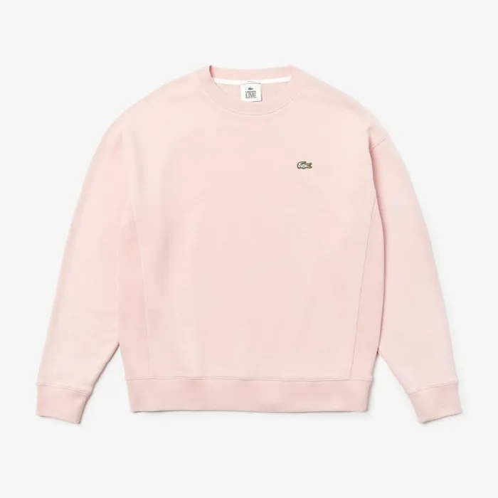 Lacoste Unisex LIVE Cotton Fleece Sweatshirt Light Pink Mens Sweatshirts Christmas Gift