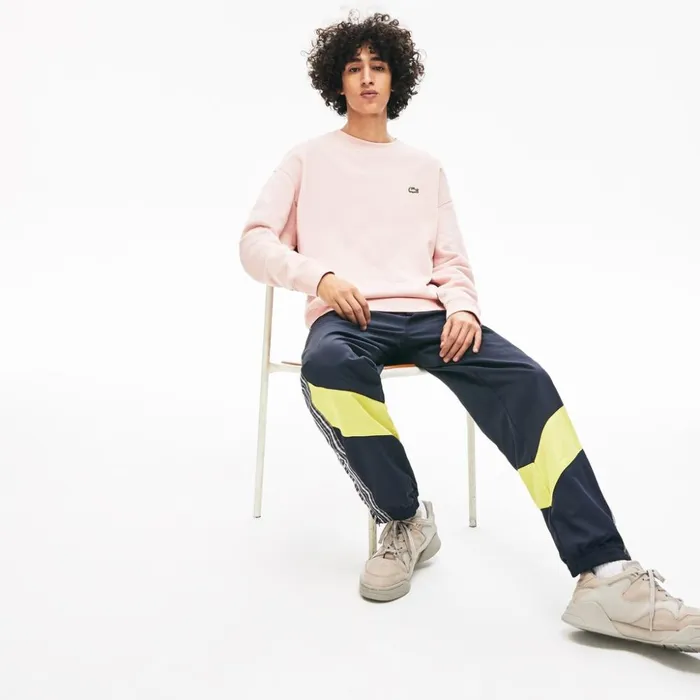 Lacoste Unisex LIVE Cotton Fleece Sweatshirt Light Pink Mens Sweatshirts Christmas Gift