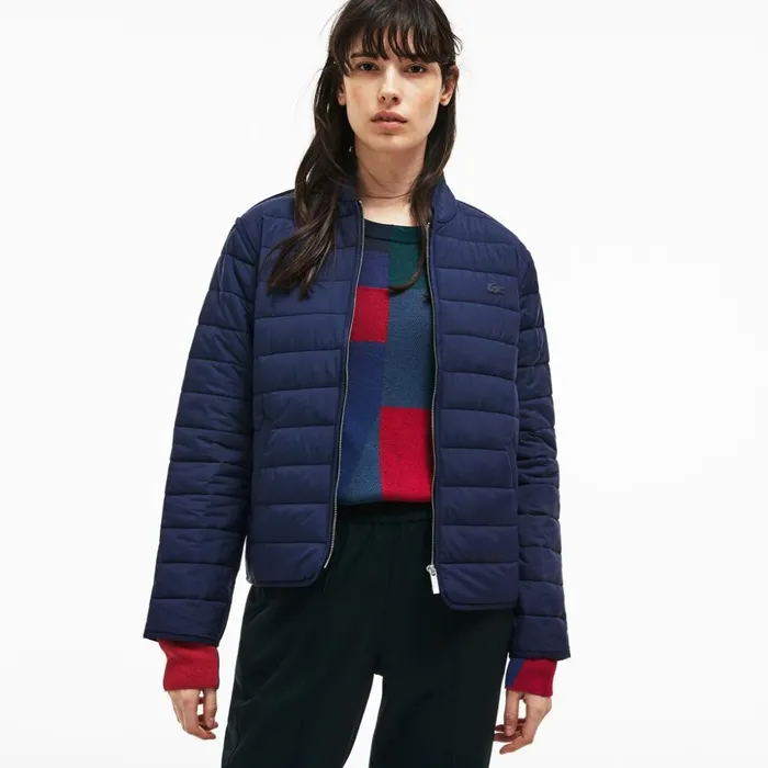 Lacoste Zippered Quilted Soft Taffeta Jacket Navy Blue Womens Jackets and Coats Cheap On Sale Lacoste Zippered Quilted Soft Taffeta Jacket Navy Blue Womens Jackets and Coats Cheap On Sale