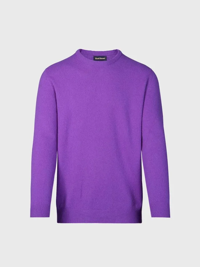 Lambswool Crew Neck Sweater Plum Men Paul Stuart Sweaters