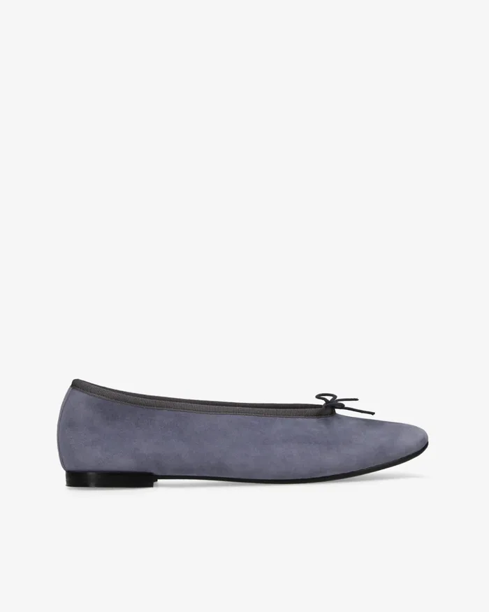 Lilouh Rubber Sole Ballet Flats 8211 Goatskin Suede Anthracite Grey Women Repetto Ballet Flats